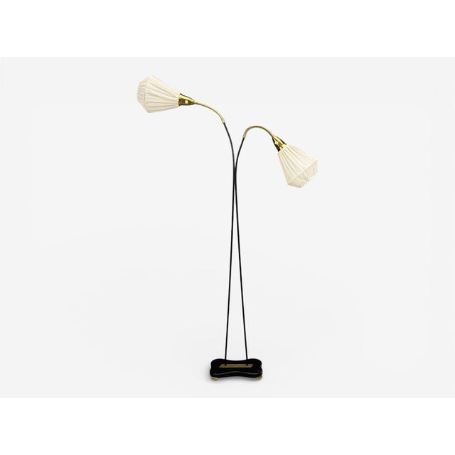 Mid-Century Modern Eskilstuna Elektrofabrik, Floor Lamp, Laqcuered Metal, Brass, Sweden, 1960s For Sale - Image 3 of 14