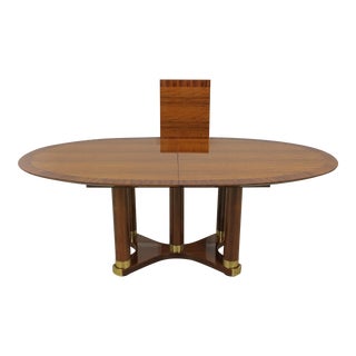 Henredon Modern Design Satinwood Oval Dining Room Table For Sale