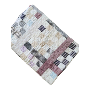 Antique Hand Quilted Scrap Patchwork Quilt C1930s Folk Art Textile