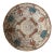 African Coiled Straw Basket, 14.25 In. Diameter, Natural, Rust and Teal For Sale