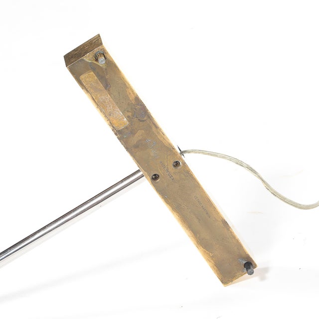 Mid-Century Adjustable Polished Brass & Nickel Floor Lamp Signed Cedric Hartman For Sale - Image 13 of 13