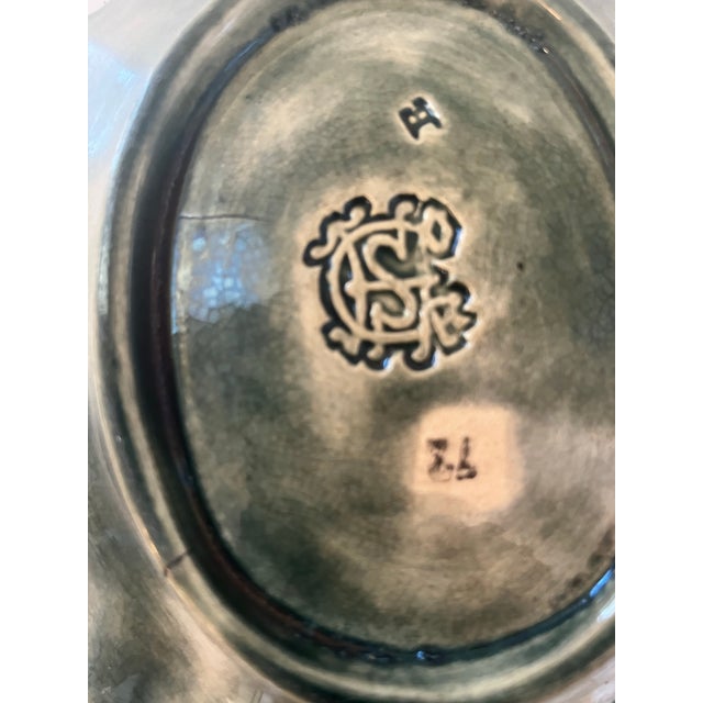 Late 19th Century Etruscan Majolica Leaf Form Ceramic Plate or Ashtray For Sale - Image 4 of 5