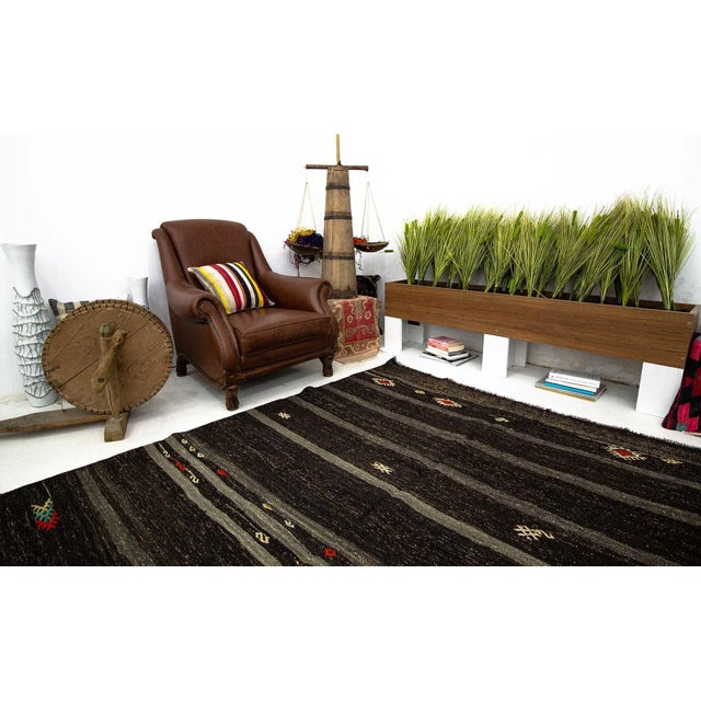 Vintage Striped Modern Kilim Rug-6'2'x9'6" For Sale In Los Angeles - Image 6 of 7