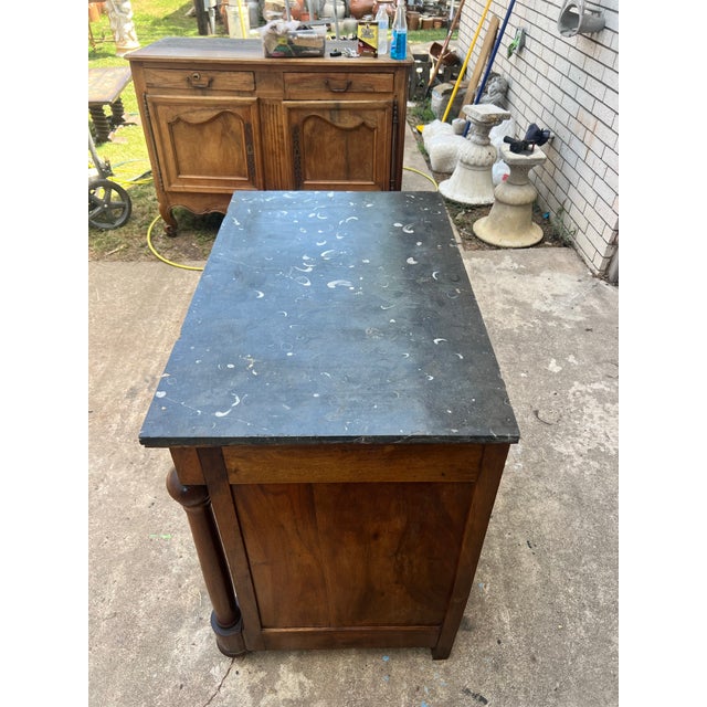 French 19th Century Empire Burl Walnut Marble Top Chest of Drawers For Sale - Image 10 of 12