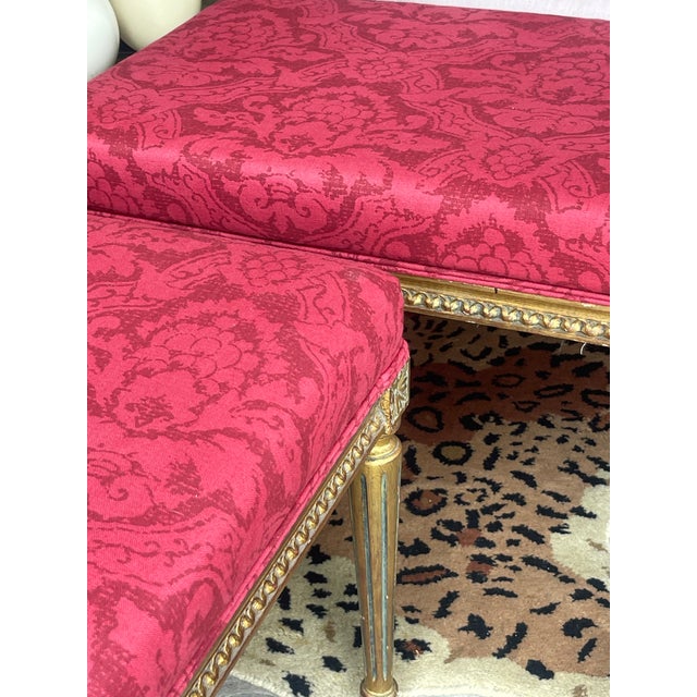 Pair Gilt-Wood Louis XVI Style Benches, For Sale - Image 12 of 17