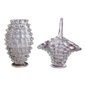 Set of 2 Ercole Barovier Rostrato Murano Italian Glass Vase for Barovier & Toso