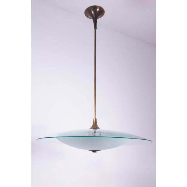 Curved Glass Chandelier by Pietro Chiesa for Fontana Arte, 1940s For Sale - Image 10 of 12