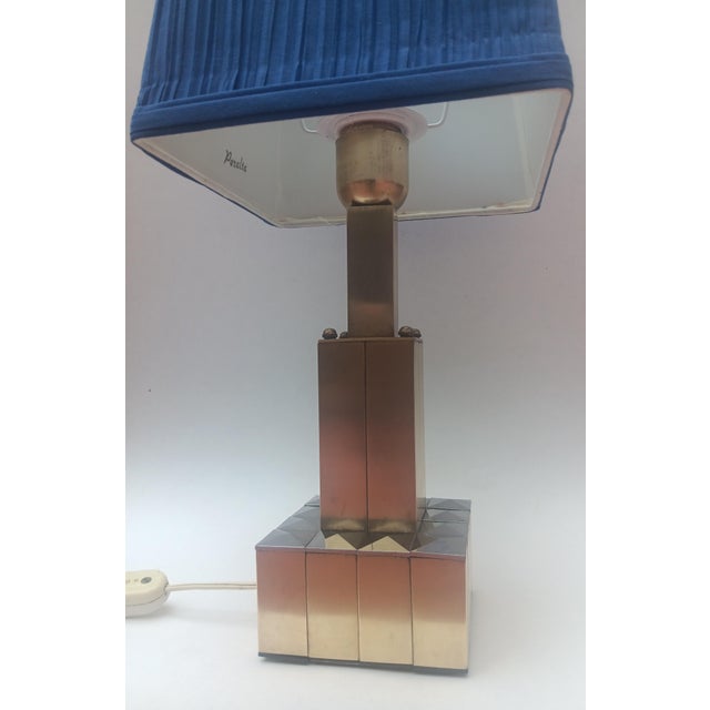 1970s Vintage Skycraper Brass Table Lamp, 1970s For Sale - Image 5 of 9