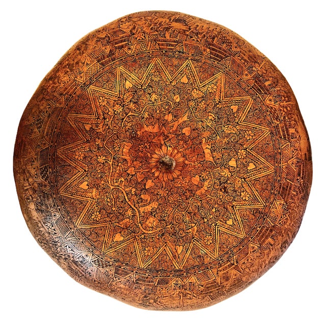 Wood A Traditional Peruvian Storytelling Gourd Depicting Andean Village Life For Sale - Image 7 of 13