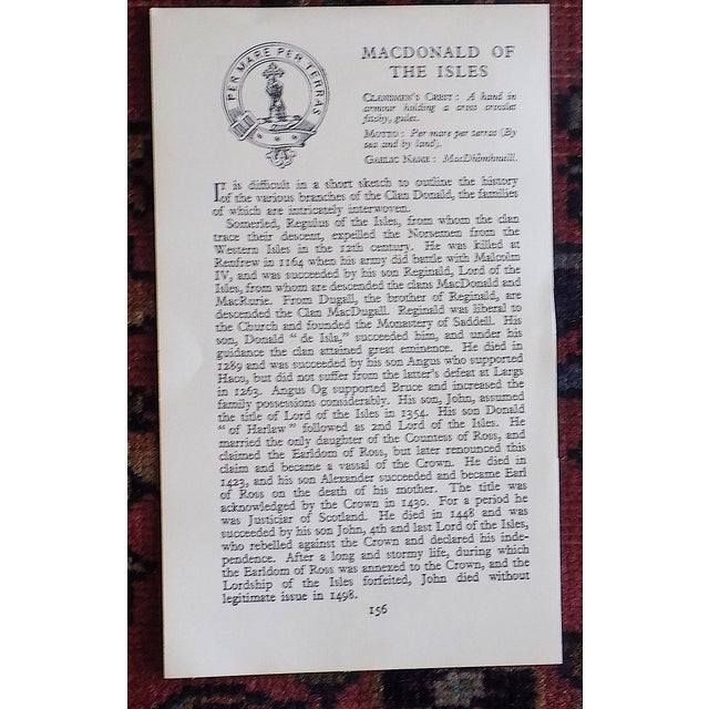 Red Vintage Mid 20th Century Scottish Tartan Lithographs - Set of 15 For Sale - Image 8 of 9