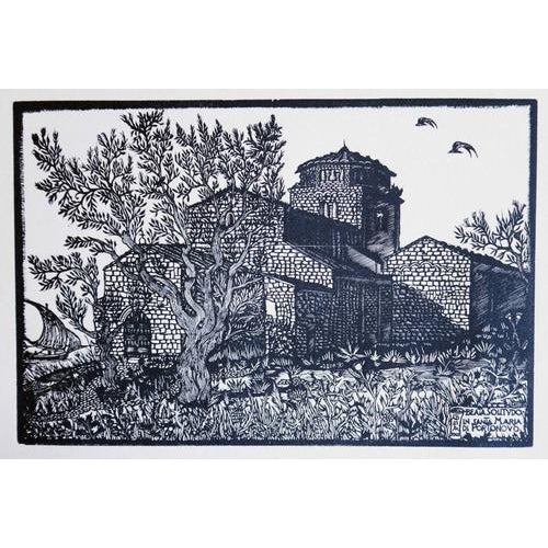 Woodcut print. Signed, dated and titled on plate. Excellent condition. This piece is attributed to the mentioned...