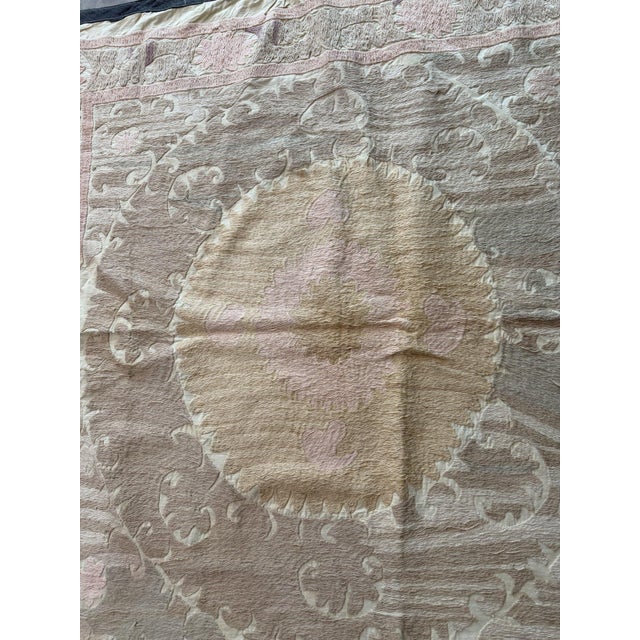 Hand-Embroidered Vintage Suzani from Asian, circa 1960s. Dimension; 53'' x 54'' inches / 135 x 138 cm / 4'5'' x 4'6''...