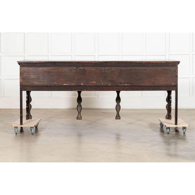 Large 19th Century English Georgian Oak Dresser Base, 1800 For Sale - Image 14 of 15