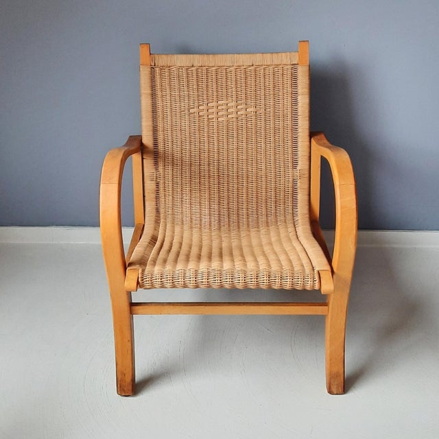Wood and Cane Lounge Chair by Erich Dieckmann, 1930s For Sale - Image 4 of 9