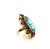 Late 20th Century Bochic “Capri” Vintage Ruby, Blue Topaz & Diamond Ring Set In 18K Gold & Silver For Sale - Image 5 of 11