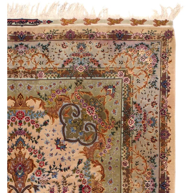 Extremely Fine Persian Tabriz Signed by Master Weaver Rug 6'5" X 10’7" For Sale In New York - Image 6 of 7