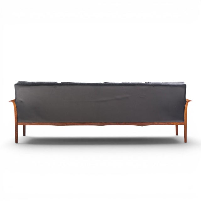 Knut Saeter for Vatne Møbler Mid Century Norwegian Rosewood and Leather Sofa For Sale In Chicago - Image 6 of 9