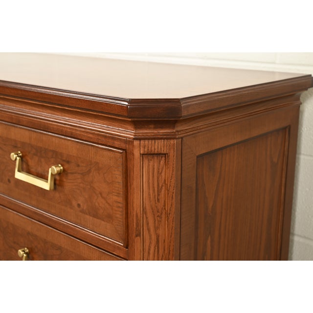Drexel Heritage Mid-Century Hollywood Regency Burl Wood Dresser or Credenza, Newly Refinished For Sale - Image 9 of 15