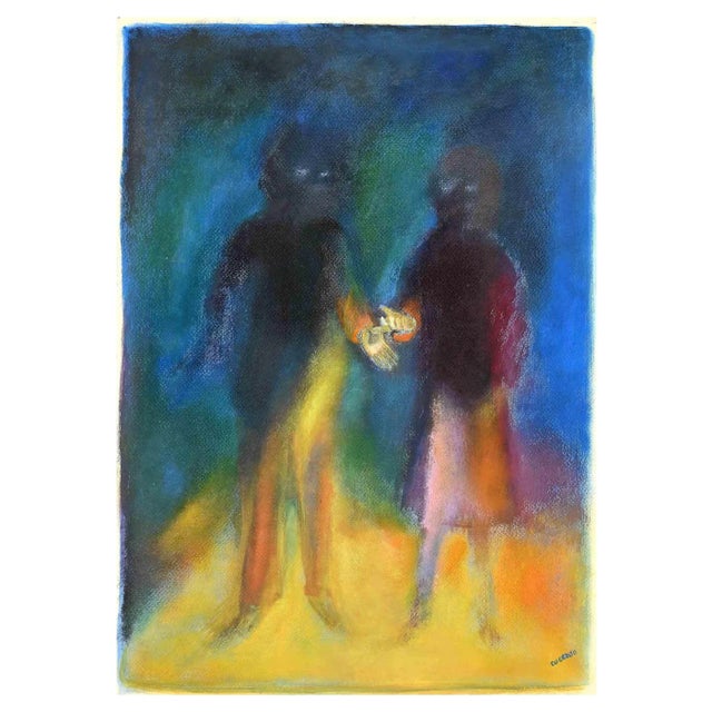 Roberto Cuccaro, The Offer, Original Gouache on Paper, 2000s For Sale