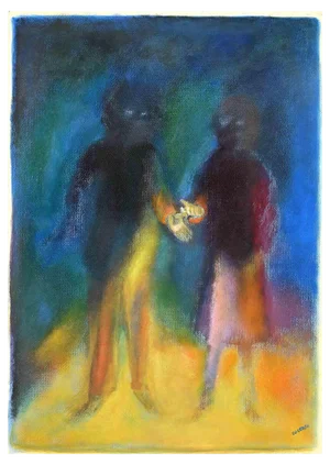 Roberto Cuccaro, The Offer, Original Gouache on Paper, 2000s