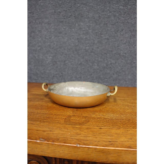 Antique Copper Gratin / Sauté Pan With Brass Handles For Sale - Image 14 of 14
