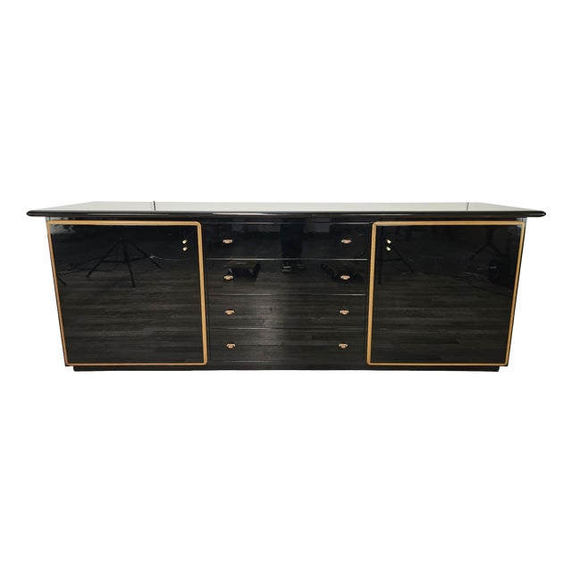 Sideboard in Black Lacquered Wood by Pierre Cardin, 1970 For Sale