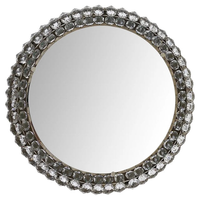 Austrian Backlit Wall Mirror with Huge Crystals from Bakalowits & Söhne, 1950s For Sale