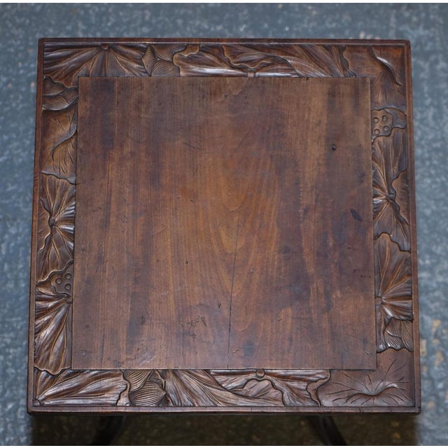 Hand Carved Occasional Side End Lamp Wine Table from Libertys London, 1950s For Sale - Image 11 of 15