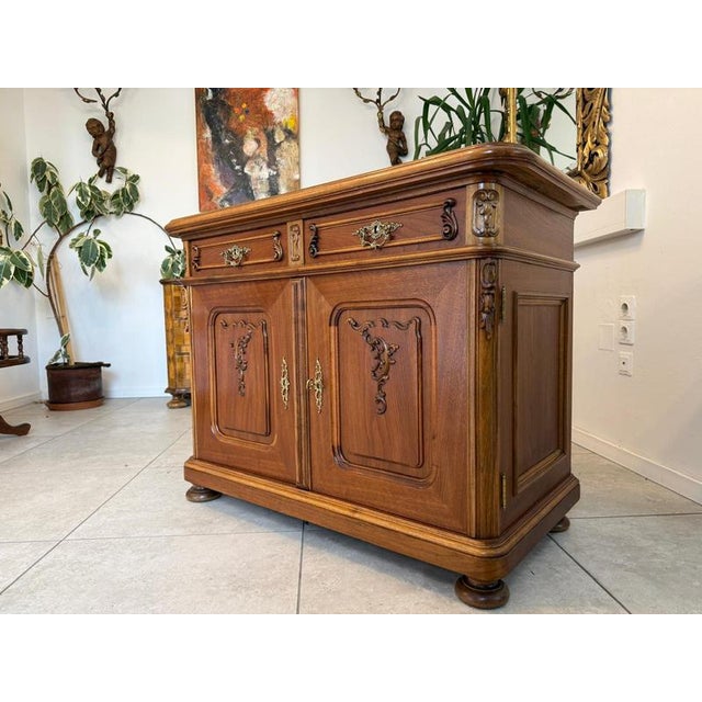 Baroque Sideboard in Oak with Granite Top For Sale - Image 6 of 12
