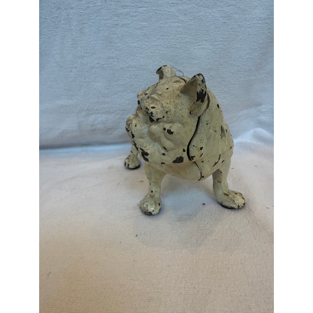 Cast Iron White Bulldog. Has a few flee bites