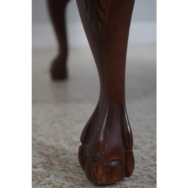 Pair Chippendale Ball and Claw Upholstered Library Chairs For Sale - Image 17 of 18