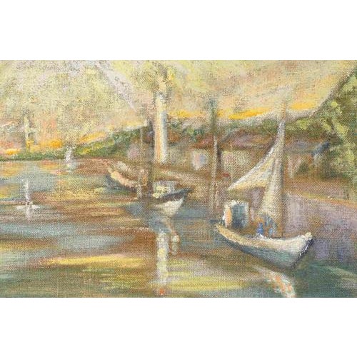 Evelyne Luez, Landscape, 1980-1990, Oil on Canvas For Sale - Image 4 of 7