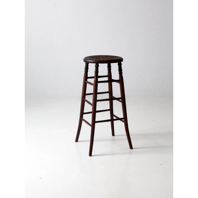 Early 20th Century Antique Wooden Stool For Sale - Image 5 of 12