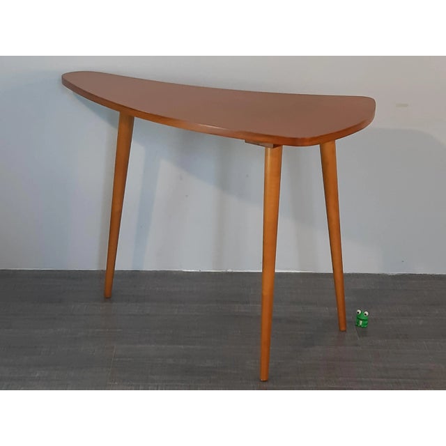 Brown Vintage Czechoslovak Boomerang Beech Side Table from Ledenecky Nabytek, 1960s For Sale - Image 8 of 18