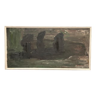 Jonne Bergström, Dark Abstract, 1950s, Oil on Canvas, Framed For Sale