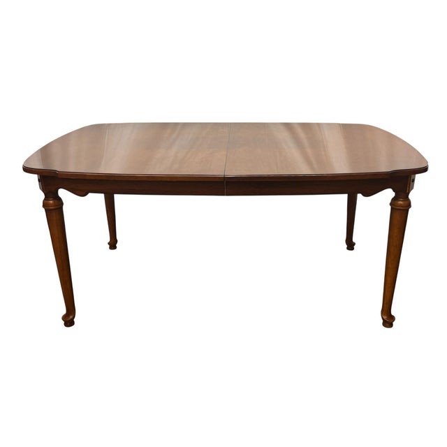 Late 20th Century Vintage Thomasville Traditional American Style Mahogany Extension Dining Table For Sale - Image 5 of 12