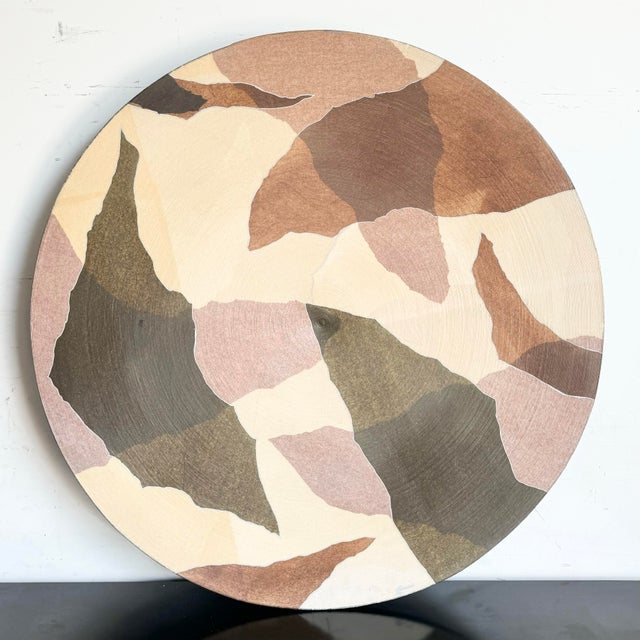 Large Decorative Brown and Tan Cardboard Plate For Sale - Image 4 of 7