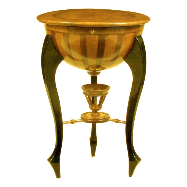 Half Dome, Half Globe Biedermeier Sewing Side Table For Sale