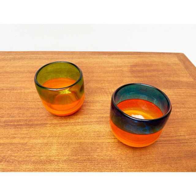 Vintage German Colorful Glass Bowls from Eisch, Set of 2 For Sale - Image 10 of 18