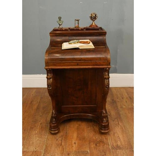 Antique Victorian Walnut Davenport Desk, 1860s For Sale - Image 9 of 9