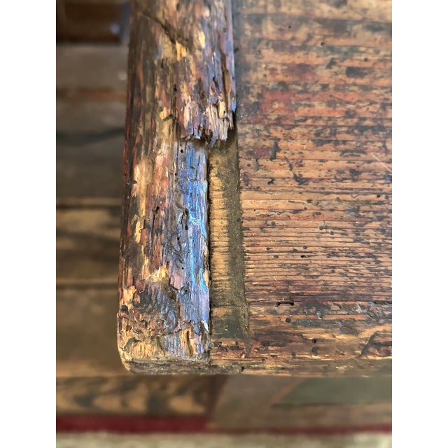 Very Early Hand Painted Italian Large Cassone Trunk With Original Hardware For Sale - Image 9 of 18