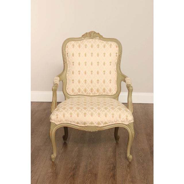 Ethan Allen 1990s Ethan Allen French Louis XV Style Fauteuil Armchairs - A Pair For Sale - Image 4 of 12