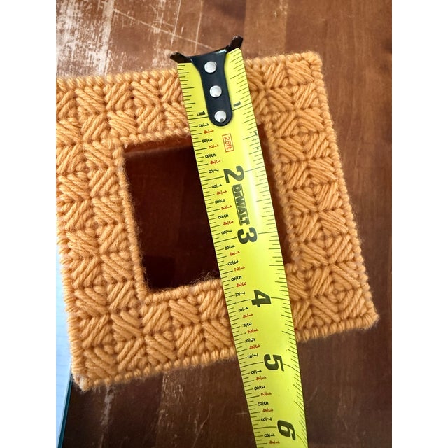 Handmade Burnt Yellow Tissue Cover For Sale In Detroit - Image 6 of 6