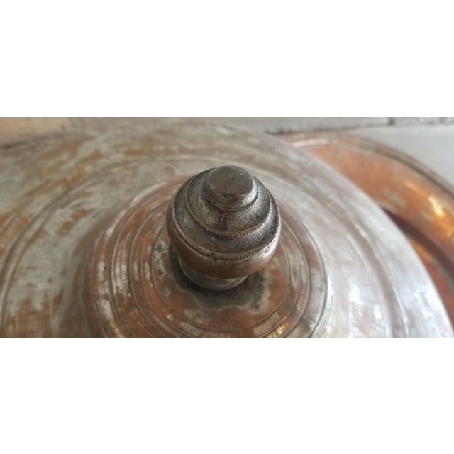 Late 20th Century Hammered Metal Moroccan Covered Food Warmer For Sale - Image 4 of 13