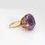 1940s 1940s Retro French 30ct Amethyst Cocktail Ring Size 6.75 Vintage 18k Yellow Gold Large For Sale - Image 5 of 7
