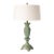 Verdigris Patinated Urn Form Table Lamp With 16” Linen Drum Shade For Sale