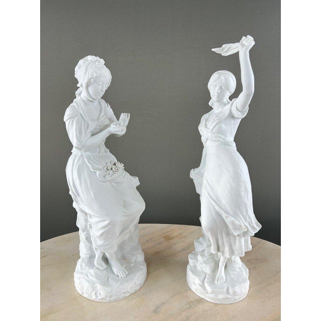 G. Lévy, Pair of Biscuit Porcelain Sculptures, 1800s, Porcelain For Sale - Image 10 of 13