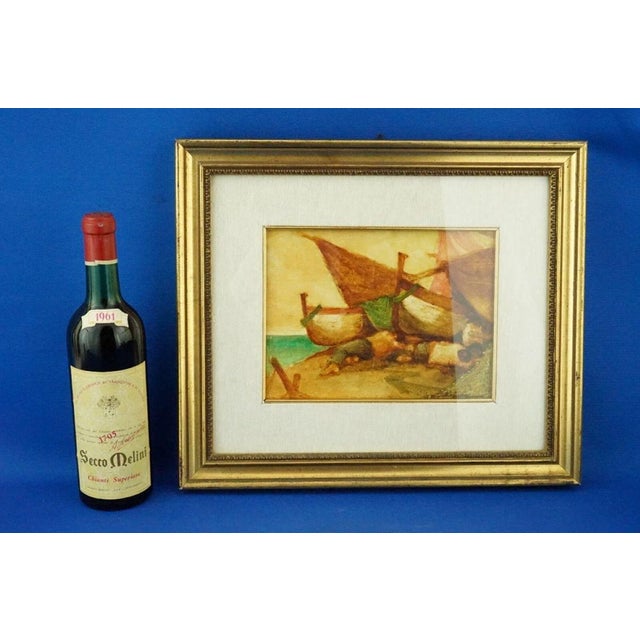Domenico Chianese, Seascape with Fishermen, 20th Century, Oil Painting on Panel, Framed For Sale - Image 3 of 18