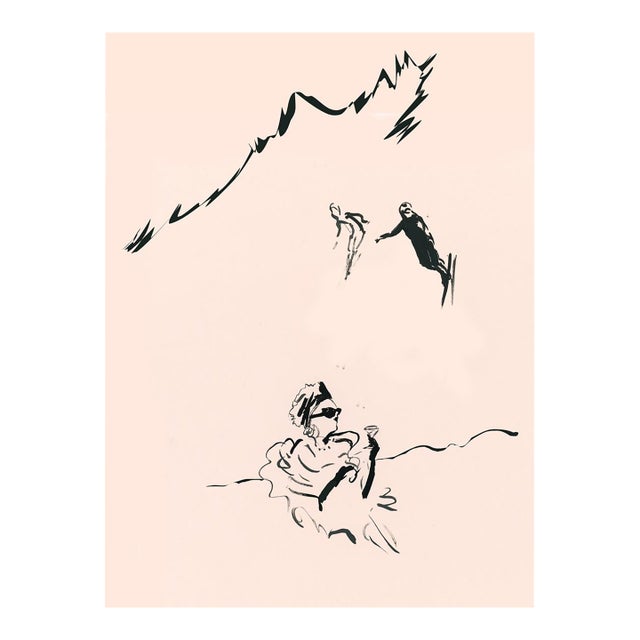 Apres Ski Lady Contemporary Figurine Whimsical Print by Pauline De Roussy De Sales For Sale