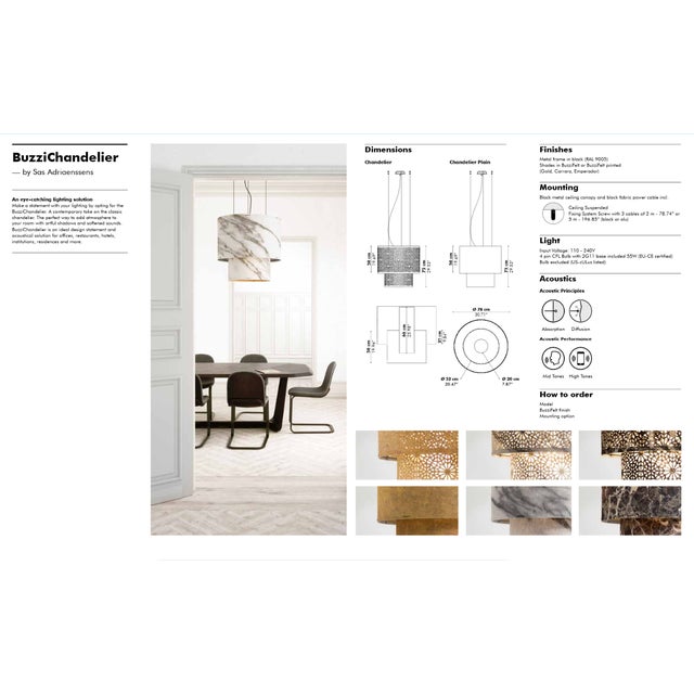 BuzziSpace Acoustical Felt Designer Chandelier - 2g11 Plain Carrara - *New in Box* For Sale - Image 4 of 6